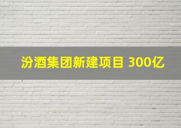 汾酒集团新建项目 300亿